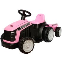 Trator Infantil Elétrico Criança Carrinho Com Reboque 6V 3 Anos até 25 Kg Broadlawn Rosa Importway