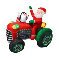Trator Inflável De Natal Com Papai Noel De 1,5m E Luzes LED - Decoração Para Festas De Natal Trator Inflável De Natal Com Papai Noel De 1,5m E Luzes LED - Decoração Para Festas De Natal