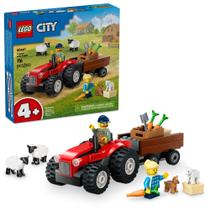 Trator LEGO City Red Farm - Brinquedo com Reboque e Ovelhas (4+ anos)