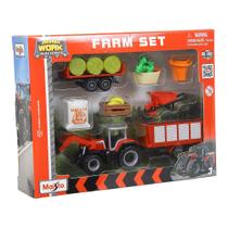 Trator Massey Ferguson Vermelho Farm Set Maisto 39393