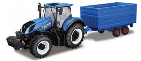 Trator New Holland T 7.315 c/ Reboque 1:32 Bburago Trator New Holland T 7.315 c/ Reboque 1:32 Bburago