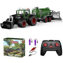 Trator RC kolegend com Carreta de Irrigação e Pá Carregadeira
