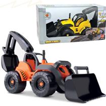 Trator Retroescavadeira Grande Big Constructor - Orange Toys