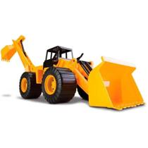 Trator Retroescavadeira Pá Carregadeira 43cm Grande Brinquedo Articulado - Toys