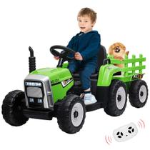 Trator Ride on 12V com trailer, controle remoto para crianças de 2 anos ou mais Trator Ride on 12V com trailer, controle remoto para crianças de 2 anos ou mais