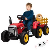 Trator Ride on 12V com trailer, controle remoto para crianças de 2 anos ou mais Trator Ride on 12V com trailer, controle remoto para crianças de 2 anos ou mais