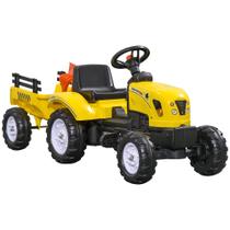 Trator Ride on Farm Aosom para crianças de 3 anos com trailer amarelo Trator Ride on Farm Aosom para crianças de 3 anos com trailer amarelo