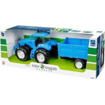 Trator Roda Livre Traçado Azul - Roma Brinquedos