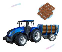 Trator T8 New Holland Agriculture Tora Com Acessórios Brinquedos - Usual Brinquedos