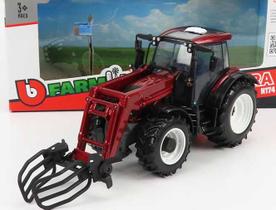 Trator Valtra N174 com gancho Vermelha Burago 1/32