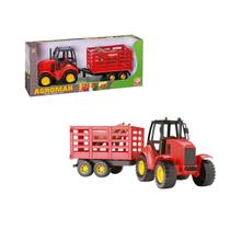 Trator Vermelho Agromak Haras Com Carreta E 2 Cavalos