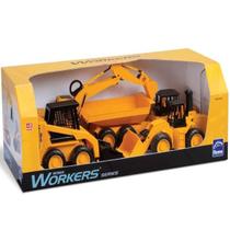 Trator Workers Series KIT 4 em 1 Brinquedo Máquinas de Construção Infantil Caminhão Presente Criança Menino Menina Aniversário 0345 - Roma Jensen