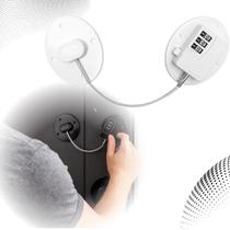 Trava Adesiva Branco C Senha Secreta Proteção Cabo Aço Inox