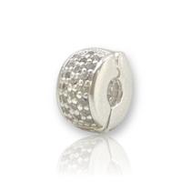 Trava Berloque Prata Maciça 925 Pulseira Simples Cravejada Trava Berloque Prata Maciça 925 Pulseira Simples Cravejada