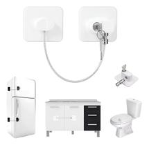 Trava Cadeado De Segurança Janela Porta Geladeira C/ Chave