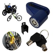 Trava de disco para moto e bicicleta antifurto com 2 chaves tubulares e suporte de fixação incluso