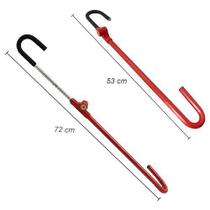 Trava de Pedal Com Volante Anti Furto Universal Cinoy YN-TV002 Vermelho com 2 Chaves Tetra