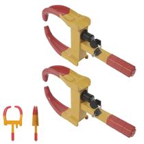 Trava de Pneu Universal Kit 2 Uni Bloqueador De Roda Moto Carro Seguranca Roubo Antifurto Reboque Auto Veiculo