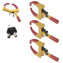 Trava de Pneu Universal Kit 3 Uni Bloqueador De Roda Moto Carro Antifurto Seguranca Roubo Reboque Veiculo Auto