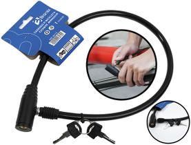 Trava De Segurança Anti Furto Cadeado Para Bicicleta Com Chave 8mm x 65cm Bramix