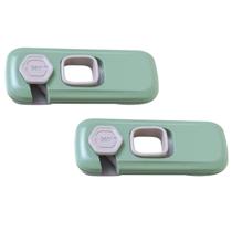 Trava de Segurança Geladeira Armario Gaveta Kit 2 unidades Protege Bebe Criança Fechadura Evita Acidente Multiuso Resistente