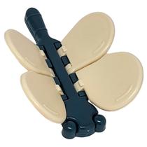 Trava De Segurança Janela Porta De Correr Borboleta Bebe Criança - Kit com 2 - Cor Branco Azul Amarelo