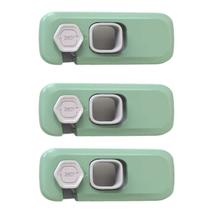 Trava de Segurança Porta Geladeira Kit 3 unidades Criança Bebe Fechadura Armario Gaveta Janela Evita Acidente Resistente