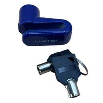 Trava disco de cadeado azul com duas chaves