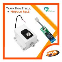 Trava Elétrica Dog Stell Custom Ppa + Módulo Relé