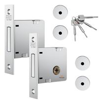 Trava Fechadura Auxiliar Stam 1004 Par Inox 4 Chaves Tetra