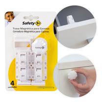 Trava Magnética 4 Peças P/ Gaveta Armário White Safety 1st
