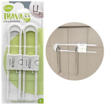 Trava multiuso para gavetas e portas com 2 pecas 19,5x4cm