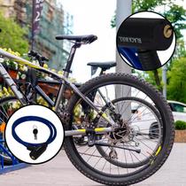 Trava Para Bicicleta 1m x 12mm Cadeado Bike Antifurto Guidão Chave Segurança Resistente Pedalar Suporte Moto Corrente - BLACK BULL