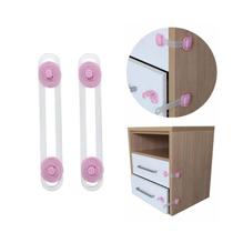 Trava para gavetas plasticas cor rosa contem 2 unidades Trava para gavetas plasticas cor rosa contem 2 unidades