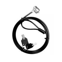 Trava Para Notebook Cadeado Com Chave Preto 1.5m Cabo de Aço Preto Feasso - FCL-01
