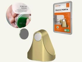 Trava Porta Magnética Sem Furos - Proteção Total P - Dourado
