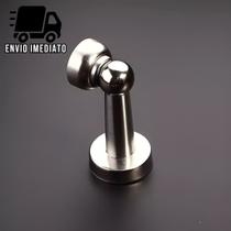 Trava Porta Magnético Prendedor de Aço Inox Cromado Slim com Imã e Fixador Parafusado