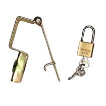 Trava portão de garagem de aço 3,5cmx5,5cm com cadeado 30mm Trava portão de garagem de aço 3,5cmx5,5cm com cadeado 30mm