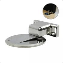 Trava Portas Batedor Slim Adesivo Chão Magnético Cromado Trava Portas Batedor Slim Adesivo Chão Magnético Cromado