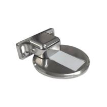 Trava Prendedor Magnética Para Porta Slim Cromado Inox Ímã Forte Batente Antiimpacto Fixador Adesivo