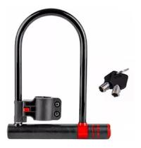 Trava Tranca Cadeado Bike Bicicleta Moto U Lock Aço 2 Chaves