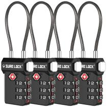Travas de Bagagem TSA Sure Lock com Alerta de Abertura - Pacote com 4