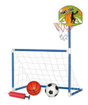 Trave 2 Em 1Com Cesta De Basquete - Dm Toys