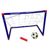 Trave de Futebol Brinquedo com Bola - Azul