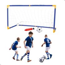 Trave De Gol Futebol Infantil Bola Bomba Rede Kit Completo