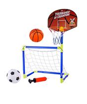 Trave Futebol Gol Basquete Menino 2 Em 1 Brinquedo C/ Bola