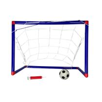 Trave Futebol Gol Kit Mini Golzinho Infantil Brinquedo Bola Azul Trave Futebol Gol Kit Mini Golzinho Infantil Brinquedo Bola Azul