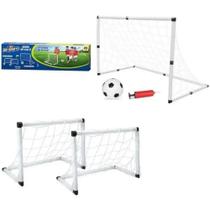 Trave Gol 2 Em 1 Mini Futebol Infantil Com Bola E Bomba Dm Toys DMT5937