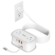 Travel Power Strip BEVA BV4U2S-C 2 tomadas CA 3 portas USB Travel Power Strip BEVA BV4U2S-C 2 tomadas CA 3 portas USB