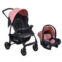 Travel System Burigotto Carrinho de Bebê com Bebê Conforto Ecco + Touring X Rosa